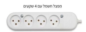 מפצל חשמל מובנה 4 שקעים בעגלת קוסמטיקה מזכוכית לחיבור מכשירים
