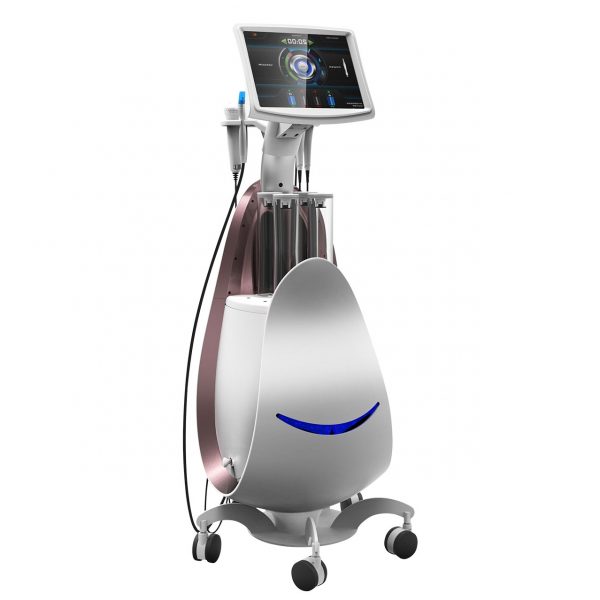 מכשיר משולב לטיפולי hydrafacial הכולל גם חמצן, גלי רדיו, אולטראסוניק, קר-חם