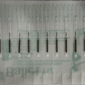 תקריב מחט בלט F12 — קצה פלדה כירורגית שוודית 18/8 לפעולה תרמית מדויקת