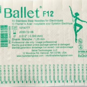 דף מחטי בלט F12 להסרת סרחי עור — כיתוב ותאריך תפוגה, 10 יחידות סטריליות