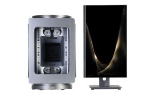 יחידת הסריקה של Smart Mirror Pro 3D עם תאורת LED פנימית ומשענות סנטר ומצח